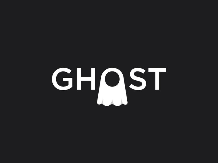 the ghost logo on a black background