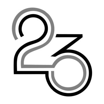 the number twenty two is shown in this black and white logo, which has been designed to