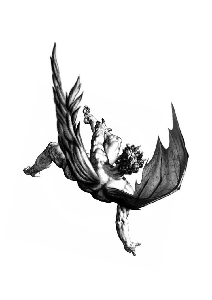 a black and white photo of a man on a dragon with wings flying in the air