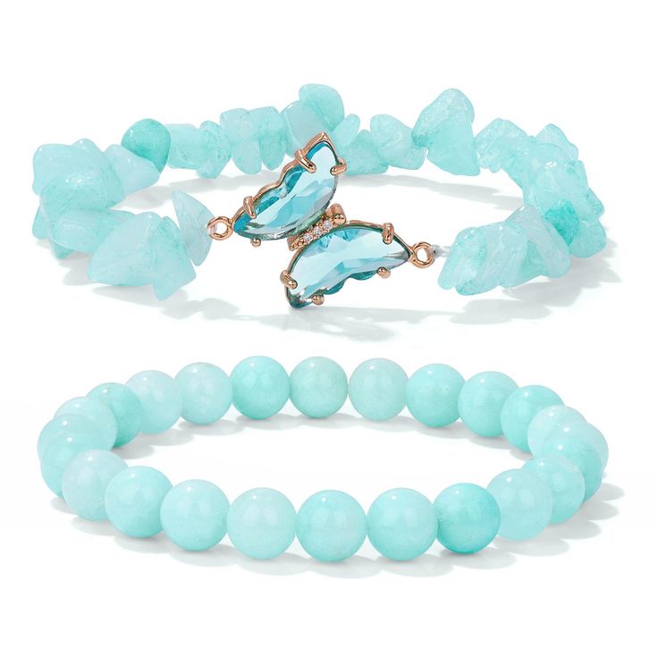 PRICES MAY VARY. Fashion and delicate Aquamarine beaded bracelet, lovely butterfly pendant charm bracelet. Great for daily wear, anniversary, party etc. Beaded bracelets are made of Aquamarine. This stone will promote calm and contentment. The gentle, nurturing vibrations of this stone will calm you down and soothe frayed tempers. It can calm others down as well as the wearer, making it very beneficial to anyone who has a high pressured or stressful lifestyle. Total Length of healing crystal bra Bracelets Butterfly, Aquamarine Bracelet Beads, Crystal Bra, Amethyst Bracelet Beads, Butterfly Designs, Layered Bracelet, Crystal Butterfly, Crystal Healing Bracelets, Butterfly Bracelet