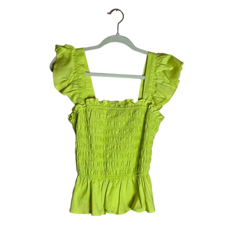 Meraki Women’s Bright Green Neon Crop Top Tank | Size Medium Never Worn! I Ship Within 1 Day Lmk If You Have Any Questions! Trendy Lime Green Summer Tops, Spring Stretch Lime Green Top, Trendy Yellow Sleeveless Top, Lime Green Sleeveless Summer Tops, Casual Lime Green Summer Tops, Yellow Sleeveless Top With Ruffles, Trendy Neon Yellow Top For Summer, Trendy Neon Yellow Tops For Summer, Casual Lime Green Tops For Summer