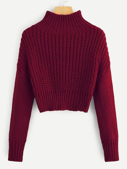 Drop Shoulder Crop Jumper -SheIn(Sheinside) Celana Jogger Wanita, Spring Sweater Outfits, Pullovers Outfit, Tokyo Street Fashion, Pants Skirts, Cropped Pullover, Basic Sweaters, Grunge Look, Sweater Crop