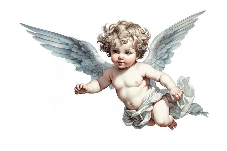 an image of a baby with angel wings