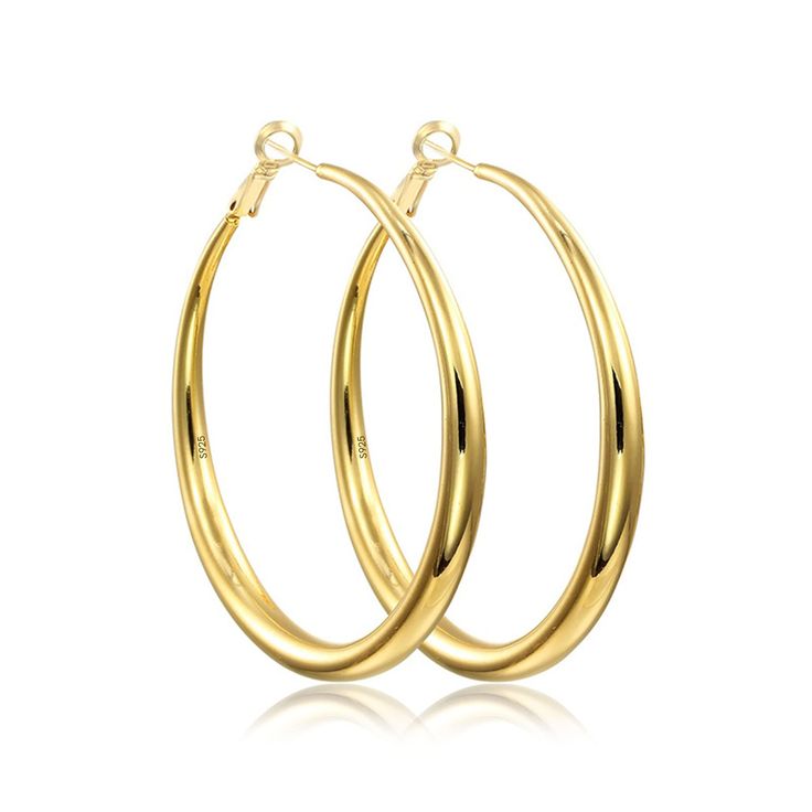 PRICES MAY VARY. 💕Quality Hypoallergenic Hoop Earrings: These large hoop earrings for women are made of premium 925 sterling silver and plated by 14K real gold, which is hypoallergenic and nickel-free, not easy to corrode and change color, special designed to be highly polished to stay shiny for a long time and keep you looking radiant with this hoop earrings. 💕Exquisite Lightweight Large Hoop Earrings: These gold large hoop earrings are very lightweight, will not weigh your ears down! And com Luxury Tarnish Resistant Dainty Hoop Earrings, Chunky Hoop Earrings, Big Hoop Earrings, Large Hoop Earrings, Sterling Silver Hoop Earrings, Sterling Silver Hoops, Jewelry Earrings Hoops, Gold Hoop, Silver Hoops