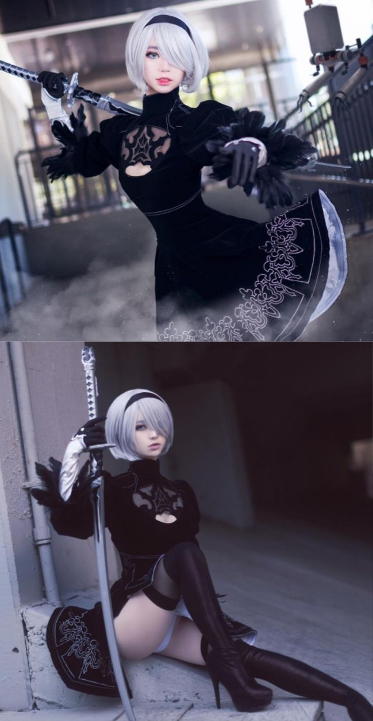 Nier 2b Cosplay, 2b Nier Automata Cosplay, A2 Cosplay, 2b Figure, Nier Automata A2, Cosplay Poses, Nier Automata Cosplay, Gasai Yuno, 2b Cosplay