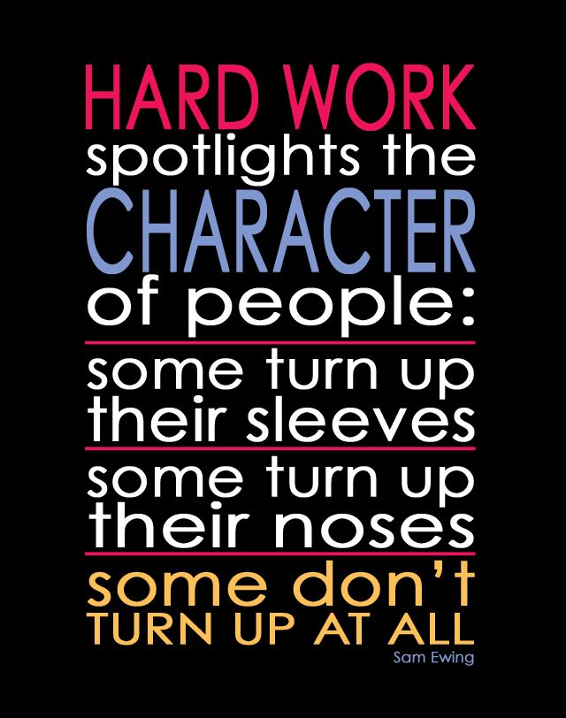 the quote for hard work is shown on a black background