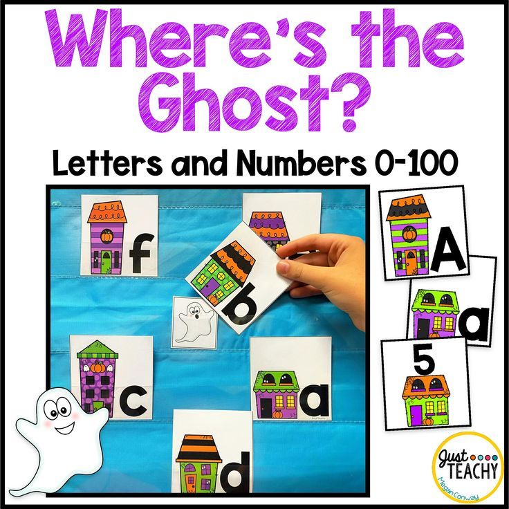 there's the ghost? letters and numbers 0 - 100 with pictures on it