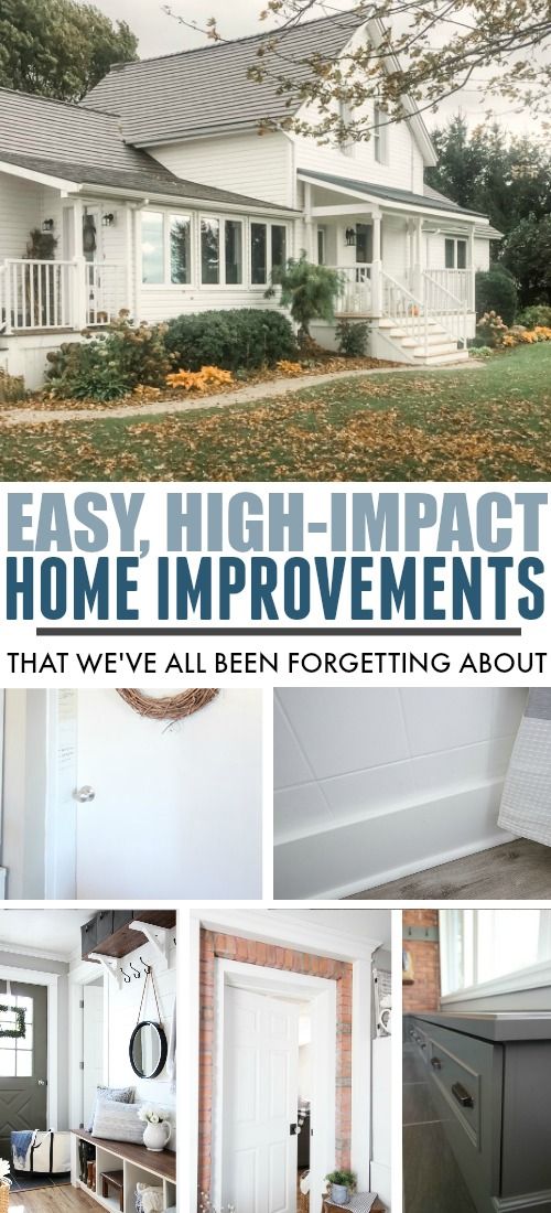 the cover of an easy, high - impact home improvement book with pictures of different rooms and