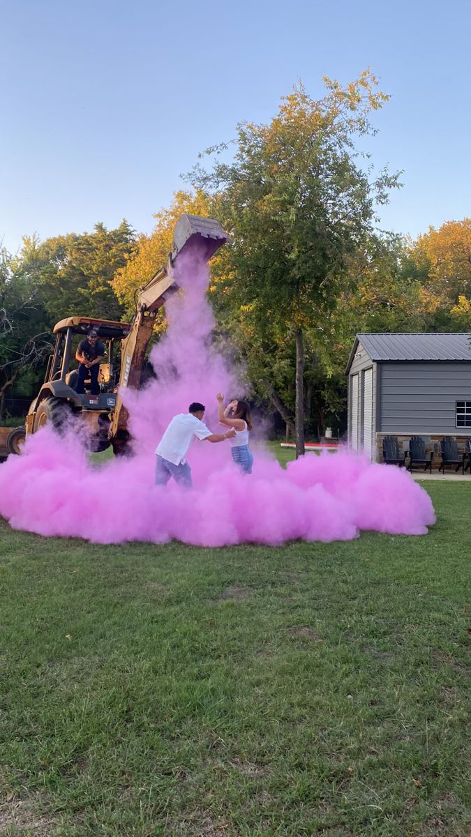 Dump Truck Gender Reveal, Heavy Equipment Gender Reveal, Semi Truck Gender Reveal, Hiking Gender Reveal Ideas, Excavator Gender Reveal, Jeep Gender Reveal Ideas, Tractor Gender Reveal Ideas, Construction Gender Reveal, Country Gender Reveal Ideas For Party