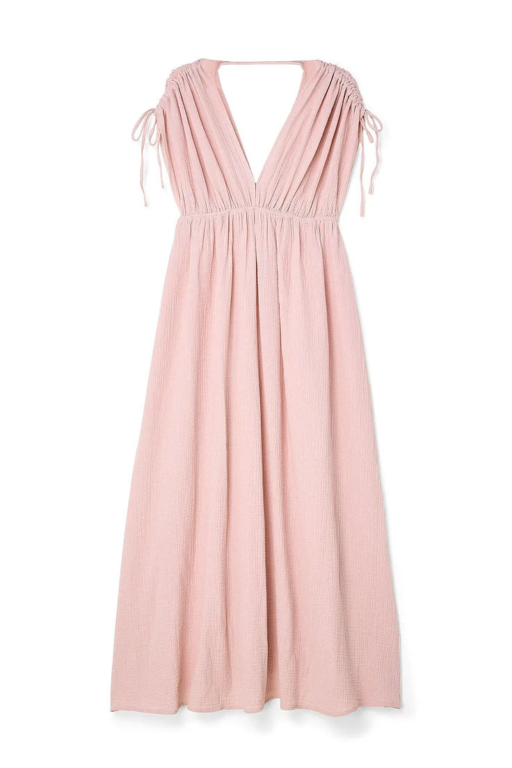 V-neck Front and Back Maxi Dress