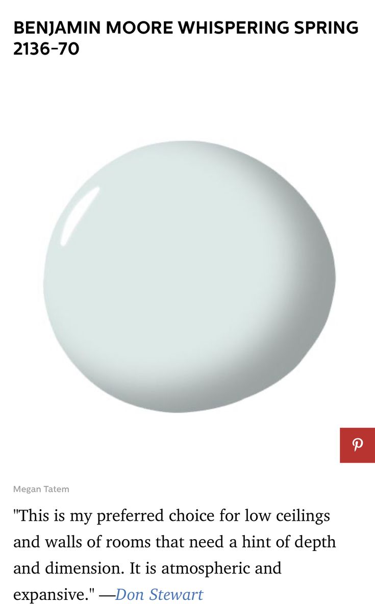 a white egg with the caption'this is my preferred choice for low ceilings and walls of rooms that need a hint of deep