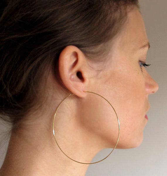 Hammered Hoop Earrings, Hoop Earrings Style, Big Hoop Earrings, Gold Filled Hoops, Large Hoop Earrings, Sterling Silver Hoop Earrings, Big Earrings, Flower Earrings Studs, Sterling Silver Hoops