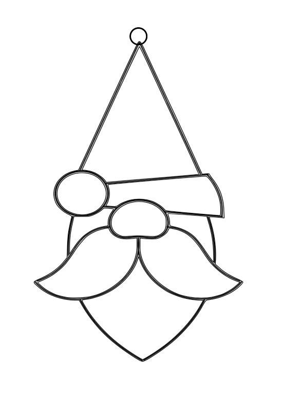 a santa hat with a beard and a mustache on the top is drawn in black ink