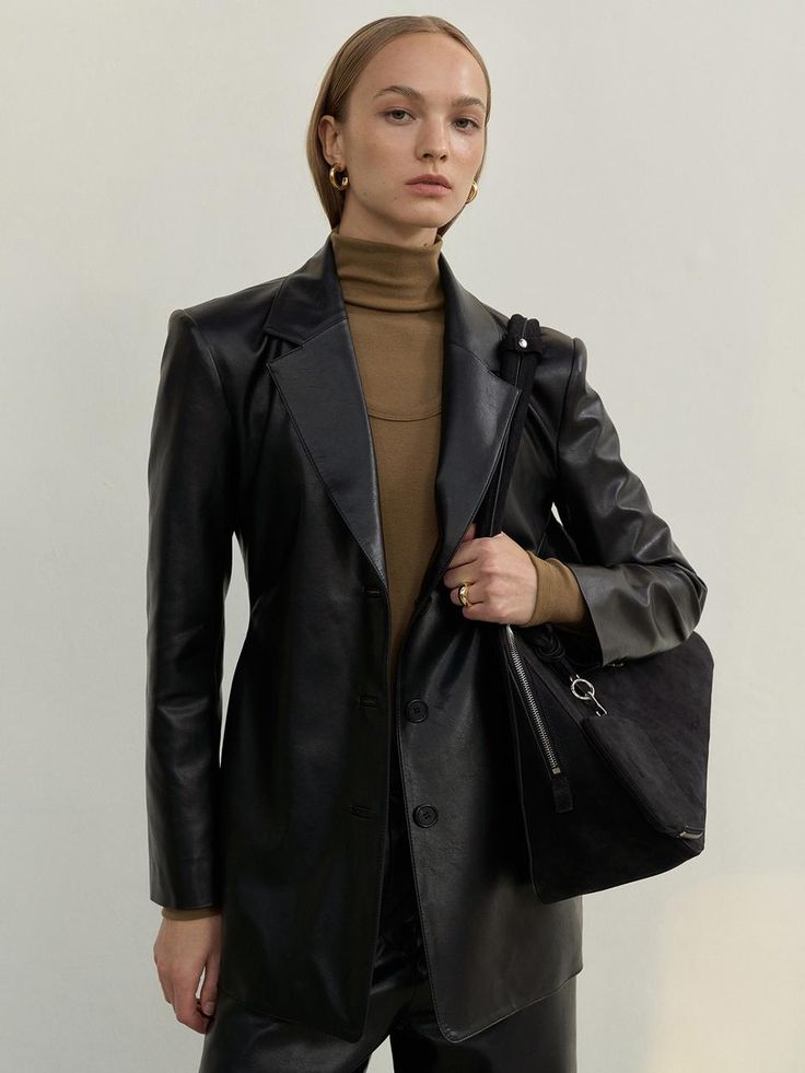 Composition : POLYURETHANE 100%Color : BLACKCountry of Origin : Republic of Korea Luxury Leather Jacket With Lapel Collar For Fall, Soft Leather Jacket For Workwear In Winter, Winter Workwear Leather Jacket In Soft Leather, Winter Workwear Leather Jacket With Soft Leather, Soft Leather Outerwear For Winter Professional Wear, Soft Leather Outerwear For Winter Workwear, Soft Leather Winter Outerwear For Work, Chic Fall Leather Jacket With Lapel Collar, Fall Leather Jacket For Workwear