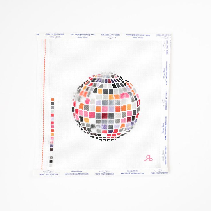 a cross - stitch pattern with squares in the shape of a ball on a white background