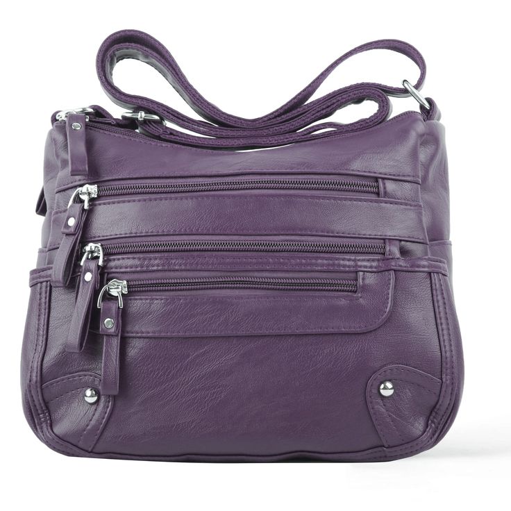 PRICES MAY VARY. Material: Made of soft and durable waterproof PU leather, thickened lining,classic and elegant hardware, smooth zippers making it a versatile option for daily use. Multi Pockets(10 POCKETS) Handbag:This womens shoulder bag has a 3 zipper pockets in front,2 zipper pockets on top(inside pockets: 1 back wall zip pocket and 1 slip pocket), 2 slip pockets on sides and 1 zipper pocket in back. Keeping wallets,iPad mini, mobile phones,pens, coin purse and other daily essentials well or Dark Purple Color, Pocket Handbag, Purses For Women, Stylish Shoulder Bag, Tool Bag, Pocket Book, Leather Silver, Shoulder Handbag, Satchel Bag