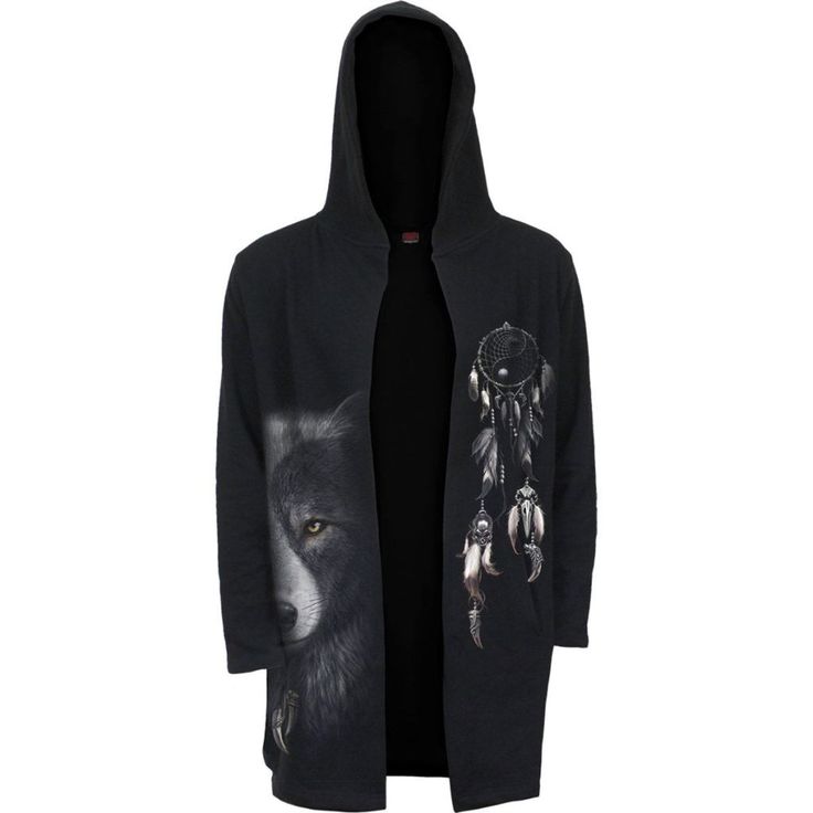 Spiral Wolf Chi - Occult Hooded Cardigan Gothic Hoodies, Clothing Art, Halloween Vampire, Gothic Horror, Yin And Yang, Dark Gothic, Cap Sleeve Top, Good And Evil, Light And Dark