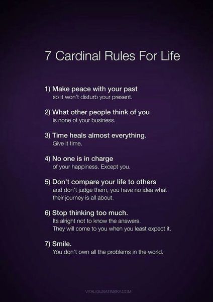 the 7 cardinal rules for life