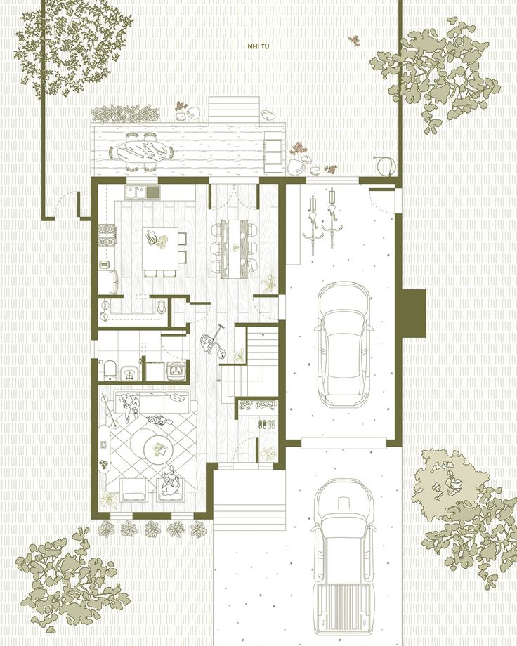 the floor plan for this modern house