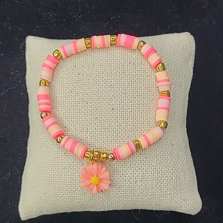 Bracelet Pink Orange Clay Heishi Beads Gold Floral Charm Handmade Gift Small Fun Brand New. Handmade With Love In Las Vegas, Nv. Ships In A Beautiful Pouch. I'd Love To Accept Your Offer! Smoke-Free Seller. Fast Shipping. Trusted Long Time Seller. All Items Are In Euc Unless Otherwise Stated. Thank You For Shopping Liscel Styles. Follow Along On Instagram @Liscelstyles Beautiful Boho Hippie Festival One Of A Kind Cool Coachella Birthday Gift 90s 80s 70s 60s Resort Bohemian Retro Travel Casual Sp Pink Heishi Beaded Bracelets With Colorful Beads, Pink Hand-strung Heishi Beads Friendship Bracelets, Pink Heishi Beads Colorful Beaded Bracelets, Pink Heishi Beads Bracelets With Colorful Beads, Handmade Pink Heishi Beads Stretch Bracelet, Pink Heishi Beads Bracelet With Colorful Beads, Pink Heishi Beads Bracelet, Pink Heishi Beads Bracelet For Gift, Pink Heishi Beads Friendship Bracelets For Beach