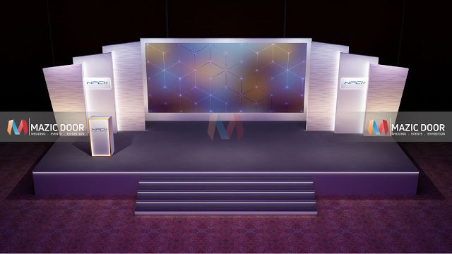 a stage set up for a business event