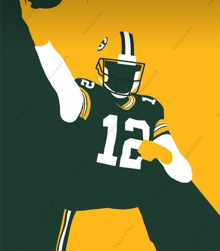 a green bay packers football player with his arm in the air