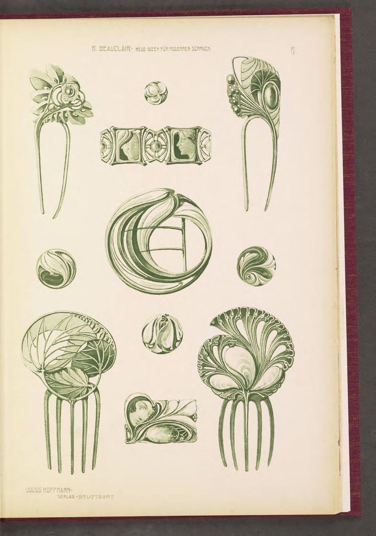 an old book with drawings of flowers and leaves on it's pages, including the letter e