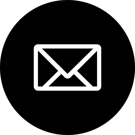 an email icon in a black circle