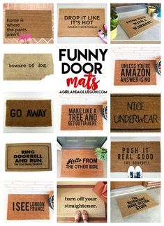 the funny door mats on facebook are all different colors and sizes, but one is for each