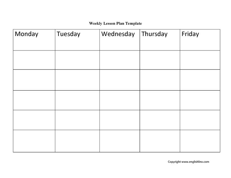 a blank calendar with the words monday and wednesday