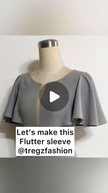 How To Make A Flutter Sleeve, Flutter Sleeve Pattern Free, Diy Sleeves On Dress, Sewing Sleeves Pattern, Flutter Sleeve Dress Pattern, Petal Sleeve Pattern, Butterfly Sleeves Pattern, Drafting Sleeves, Flutter Sleeve Pattern