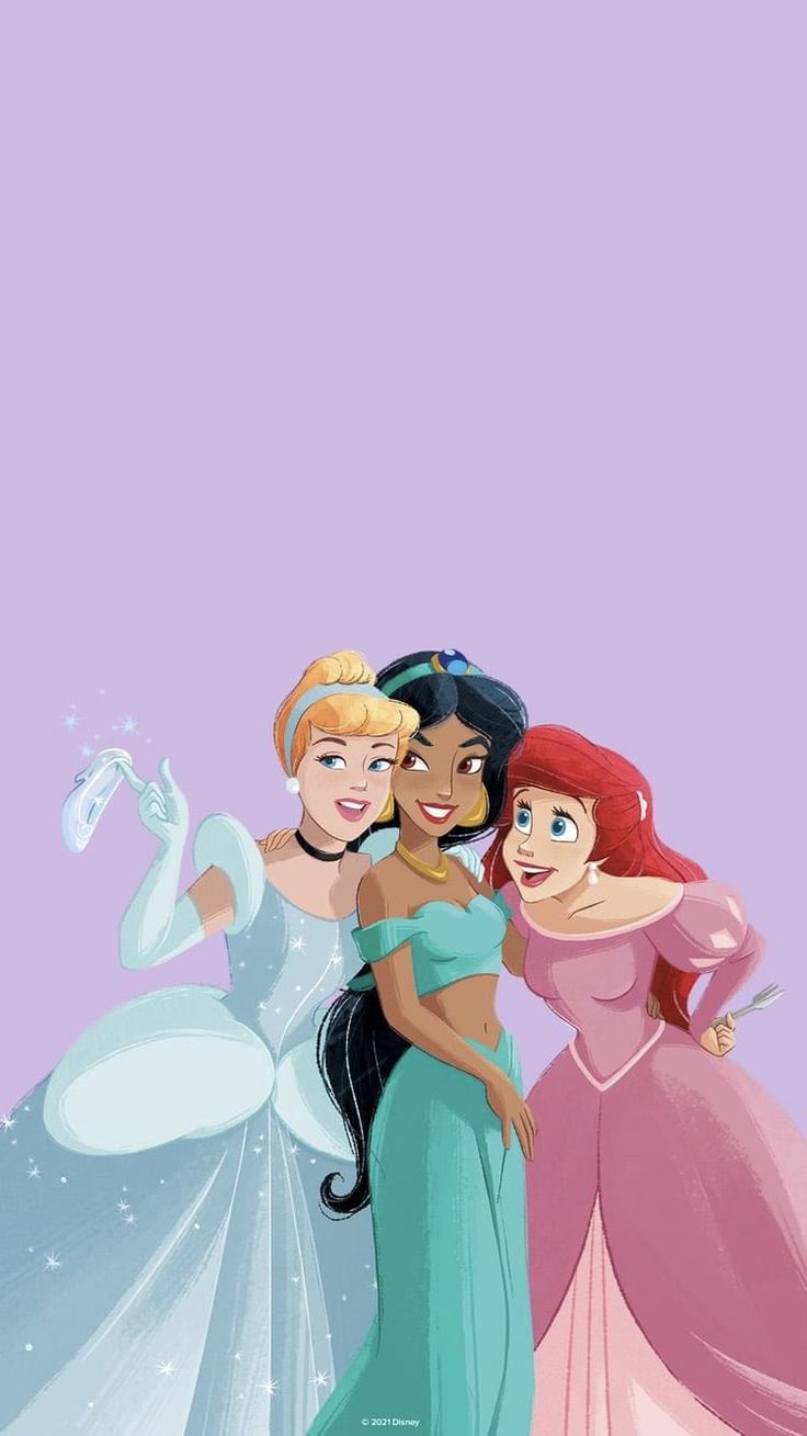 three princesses standing next to each other