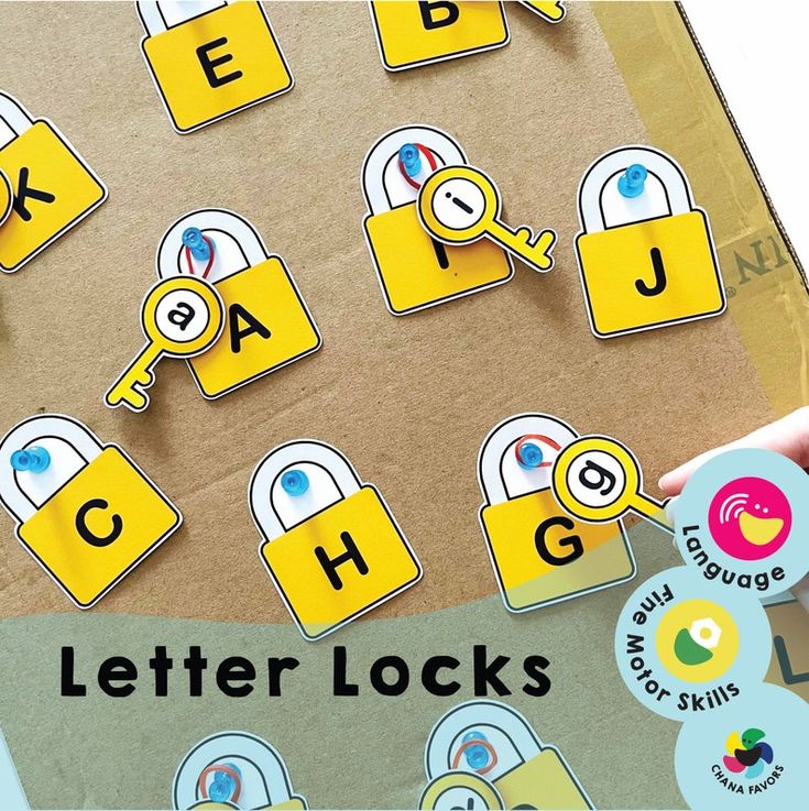 the letters and numbers are placed next to each other on a sheet of paper with locks