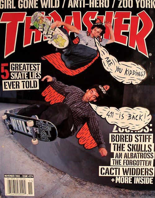 a magazine cover with a skateboarder doing a trick