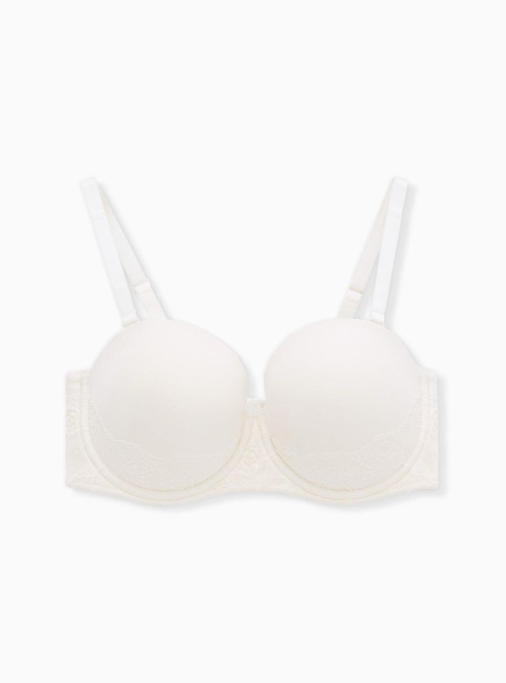 Our Push-Up Strapless Bra does it all with 5-ways to wear for maximum versatility. It has a snug fit that remains in place while providing dramatic lift and sexy cleavage. This microfiber & lace multiway has a super supportive wide band that helps keep it smooth and comfortable - even without the straps! Matching style(s): Search 12137592Padded, underwire cups. Multiway straps: wear strapless, classic, crossback, halter and asymmetrical. Latex-free, no-slip silicone piping. Nylon/spandex. Wash cold; line dry. Imported plus size bra. The best plus size women's bombshell everyday strapless push-up bra bras in white made of microfiber. Find everything you've dreamed of in our selection of sexy, sultry bridal lingerie to feel beautiful from your wedding day through your entire honeymoon. Rock Elegant Padded Beige Bra, Elegant Strapless Bra With Padded Cups, Elegant Stretch Bandeau Bra, Elegant Padded Stretch Bra, Elegant White Strapless Bra, Elegant Solid Bra With Medium Bust Support, Elegant Padded Bandeau Bra, Elegant Solid Color Bra With Medium Bust Support, Elegant Strapless Padded Bra