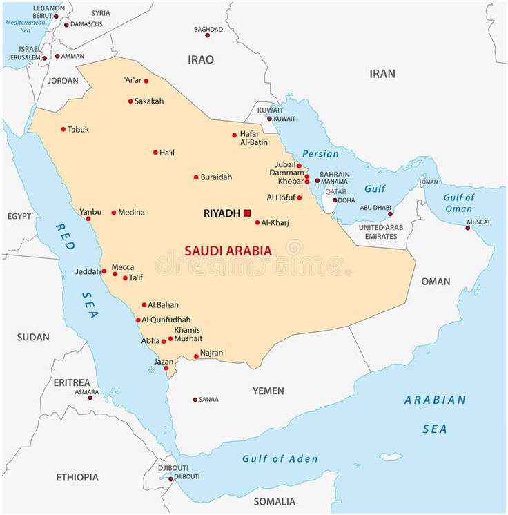 a map of the middle east with cities and major roads in arabic language stock photo