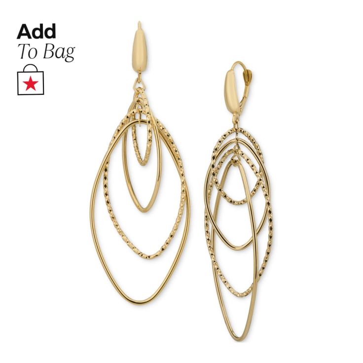 in stock Macy's 14k Gold Dangle Jewelry, Macy's Dangle Jewelry With Matching Earrings, Macy's Yellow Gold Drop Earrings, Macy's Gold Wedding Earrings, Macy's Drop Earrings For Pierced Ears, Macy's 14k Gold Wedding Earrings, Macy's 14k Gold Dangle Earrings, Formal Gold-tone Metal Hoop Earrings, Macy's Matching Earrings For Formal Occasions