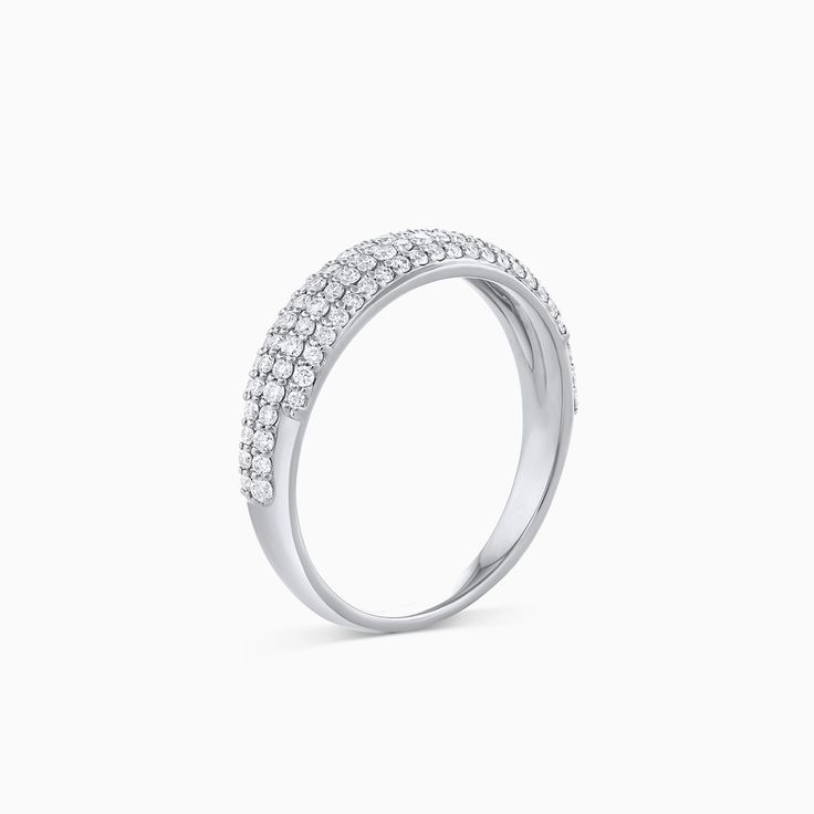 More is more when it comes to the Pavé Dome Ring. With a tapered design and 96 pavé set white diamonds, this ring has big, bold sparkle. Bridal Stack, Bezel Necklace, More Is More, Dome Ring, Shimmer And Shine, Shimmer N Shine, Signature Jewelry, Jewelry Studio, Domed Ring