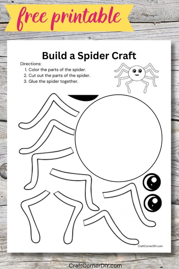 a printable spider craft for kids to make