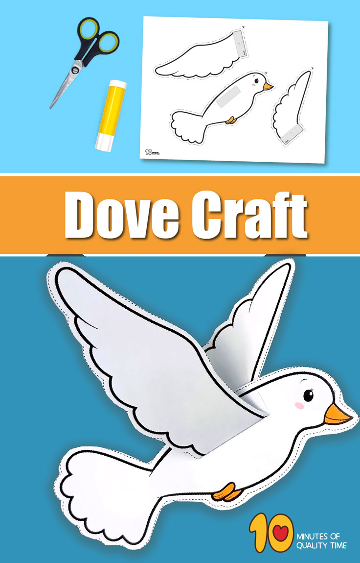 an image of dove craft with scissors and glue