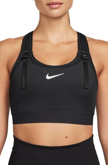 Made for fluctuating cup sizes, this sports bra prevents light milk leaks and features specially engineered straps to quickly adjust your support. Clips at the front allow the outer layer to drop down for easy nursing or pumping and a soft inner layer supports wearable pumps so that you can be hands free. Slips on over head Racerback Fold-down nursing cups with one-hand clips Dri-FIT moisture-wicking technology 72% polyester, 28% spandex Hand wash, line dry Imported Nike Sporty Sports Bra, Sporty Nylon Sports Bra With Tank Straps, Supportive Nike Sports Bra For Workout, Light Support Sports Bra With Tank Straps For Training, Black Sports Bra With Adjustable Straps And Medium Support, Functional Racerback Sports Bra With Adjustable Straps, Black Sports Bra With Medium Support Straps, Functional Sports Bra With Light Support And Tank Straps, Functional Sports Bra With Adjustable Straps And Racerback