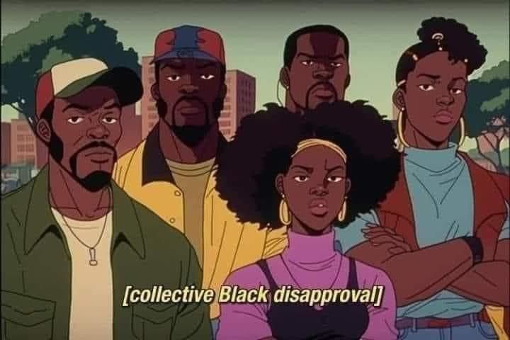 an animated group of black people standing together