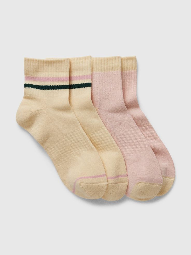 Studio Quarter Crew Socks (2-Pack) | Gap Factory Knit Ribbing, Crew Socks, Gap, Stripes, Socks