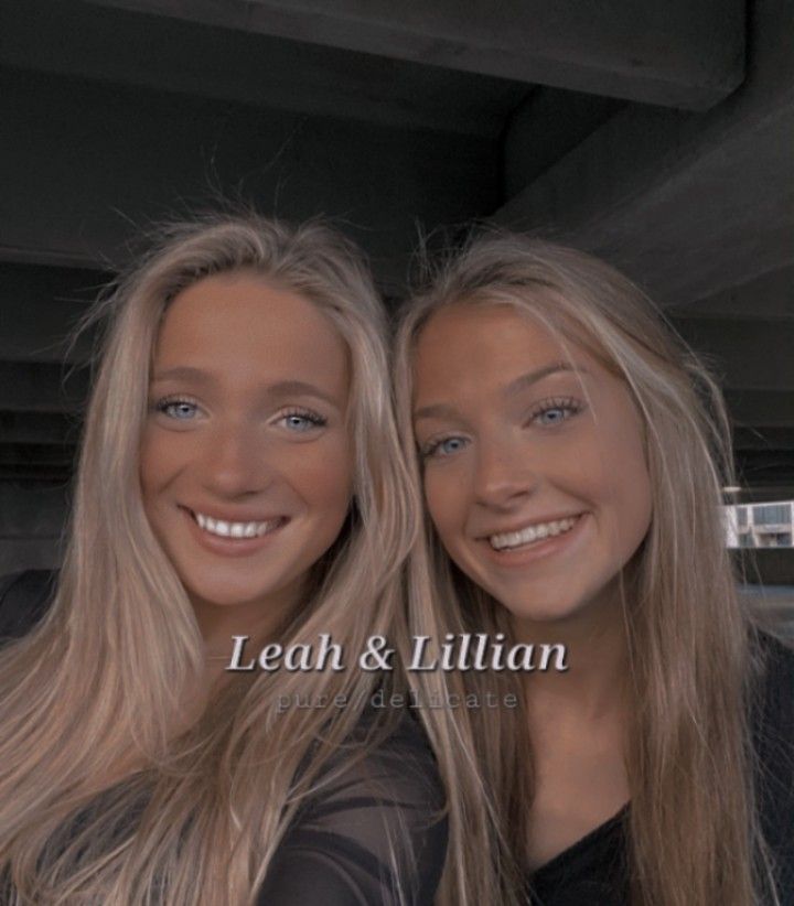 two beautiful young women standing next to each other in front of a building with the caption lean & lilian