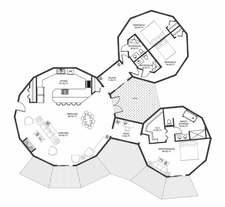 the floor plan for a round house