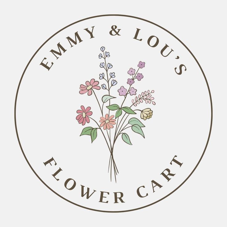 the flower shop logo with flowers on it