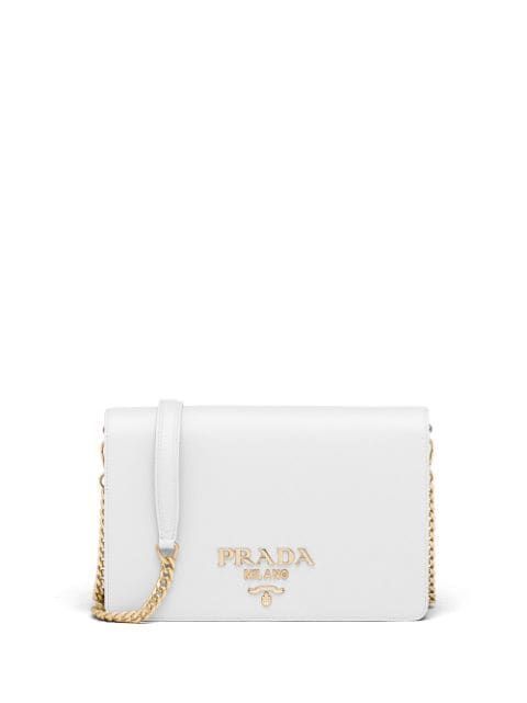 Shop Prada rectangular mini bag with Express Delivery - FARFETCH Shoes Prada, Miu Miu Shoes, Prada Bags, Handbags Online, Great Friends, Nappa Leather, Designer Bags, White Bag, Prada Bag