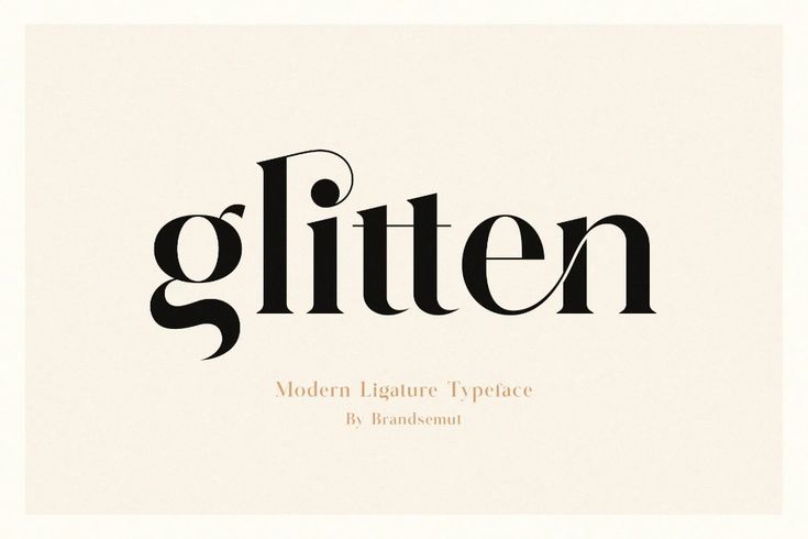 the word gliten written in black ink on a white paper with an ornate font pattern