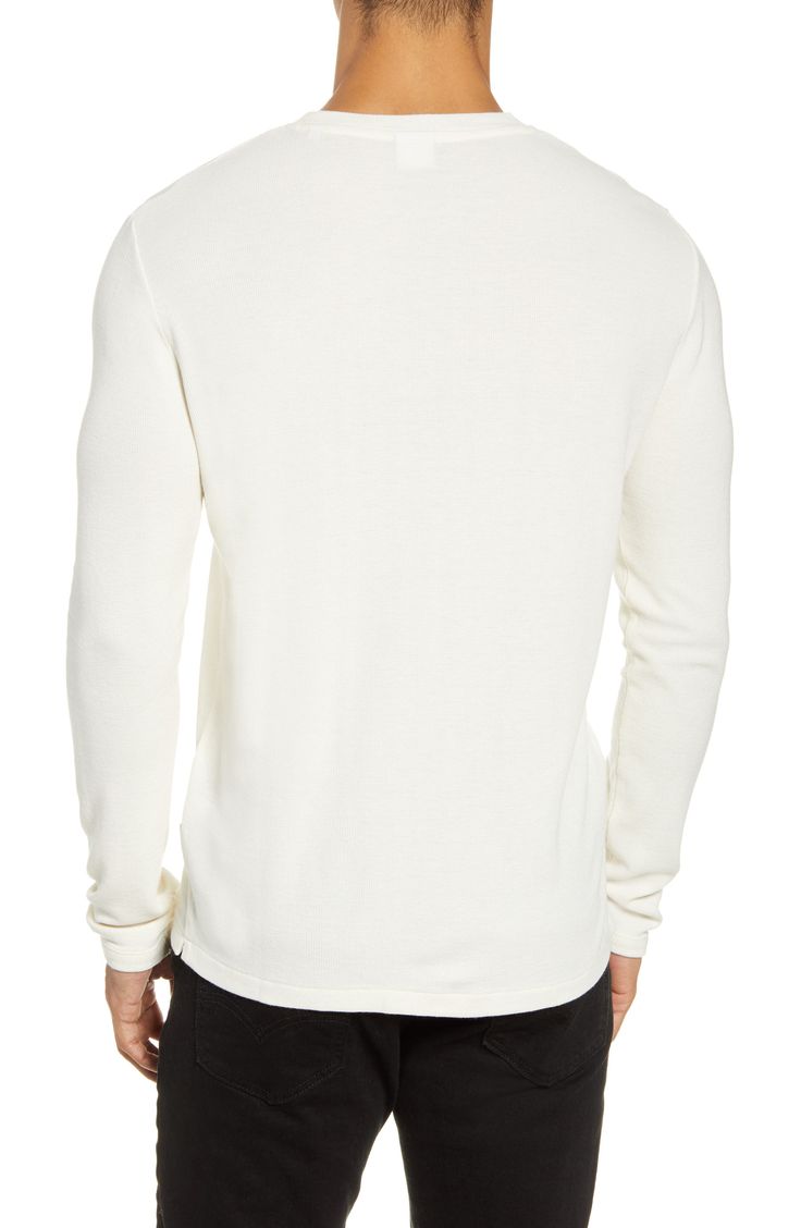 A softly textured knit elevates the look of a long-sleeve T-shirt made with versatile solid coloring and a fit that's easy to layer or wear on its own. Style Name:Nn07 Clive 3323 Slim Fit Long Sleeve T-Shirt. Style Number: 5935653. Cream Fine Knit Crew Neck Top, Relaxed Fit Knit Turtleneck Top, Cotton Turtleneck Tops For Everyday, Cream Cotton Tops For Layering, Everyday Ribbed Cream Tops, Everyday Knit Turtleneck Tops, Everyday Cream Ribbed Top, Casual Long Sleeve Turtleneck Top For Layering, Casual Turtleneck Long Sleeve Top For Layering