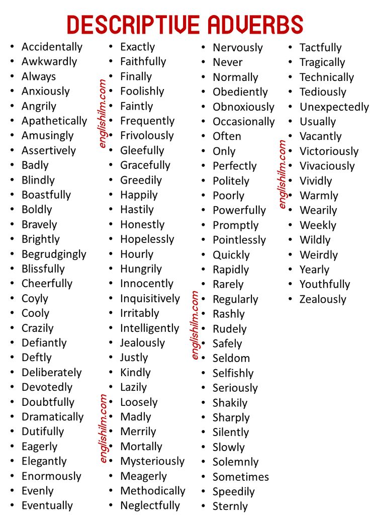 the words describe different types of adversities in each word, and are written in red